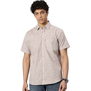 Majestic Man Mens Pure Cotton Striped Half