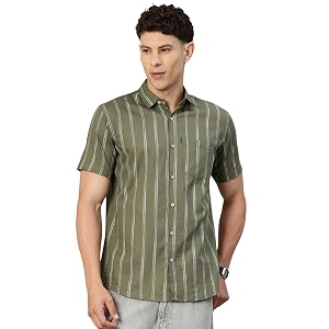 Majestic Man Mens Pure Cotton Striped Half