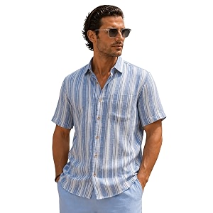 Majestic Man Mens Pure Cotton Striped Half