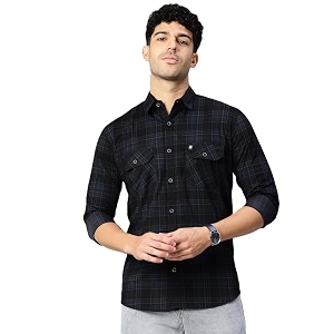 Majestic Man Mens Pure Cotton Cargo Checkered