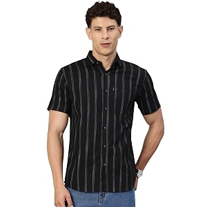 Majestic Man Mens Pure Cotton Striped Half