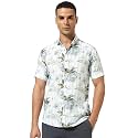 Majestic Man Men’s Slim Fit Pure Cotton Printed Casual Shirt – Short Sleeve | Premium Breathable Fabric | Modern Geometric Design