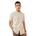 Majestic Man Men’s Slim Fit Pure Cotton Printed Casual Shirt – Short Sleeve | Premium Breathable Fabric | Modern Geometric Design