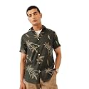 Majestic Man Men’s Slim Fit Pure Cotton Printed Casual Shirt – Short Sleeve | Premium Breathable Fabric | Modern Geometric Design