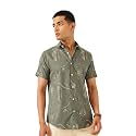 Majestic Man Men’s Slim Fit Pure Cotton Printed Casual Shirt – Short Sleeve | Premium Breathable Fabric | Modern Geometric Design