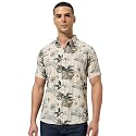 Majestic Man Men’s Slim Fit Pure Cotton Printed Casual Shirt – Short Sleeve | Premium Breathable Fabric | Modern Geometric Design