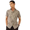 Majestic Man Men’s Slim Fit Pure Cotton Printed Casual Shirt – Short Sleeve | Premium Breathable Fabric | Modern Geometric Design