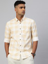 Majestic Man Men Slim Fit Checkered Spread