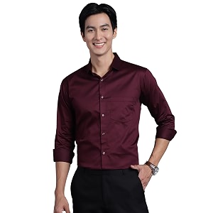 majestic man slim fit satin cotton formal shirt for men