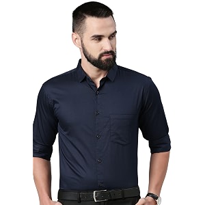 majestic man slim fit satin cotton formal shirt for men