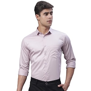 majestic man slim fit satin cotton formal shirt for men