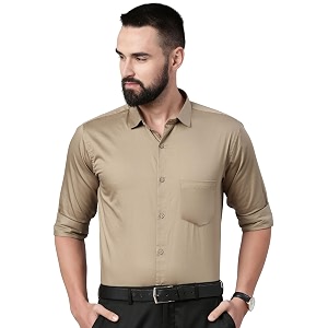 majestic man slim fit satin cotton formal shirt for men