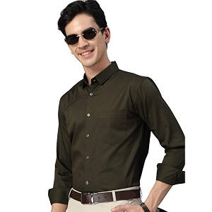 majestic man slim fit satin cotton formal shirt for men