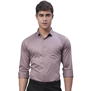 majestic man slim fit satin cotton formal shirt for men
