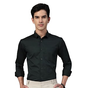 majestic man slim fit satin cotton formal shirt for men