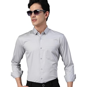 majestic man slim fit satin cotton formal shirt for men