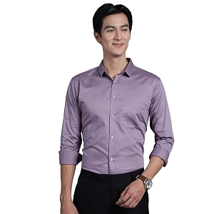 majestic man slim fit satin cotton formal shirt for men
