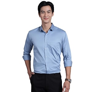 majestic man slim fit satin cotton formal shirt for men