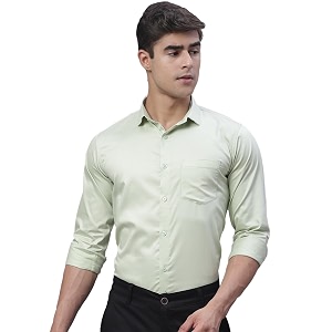 majestic man slim fit satin cotton formal shirt for men