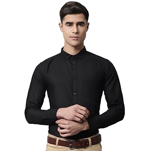 Majestic Man Slim Fit Solid Cotton Blend