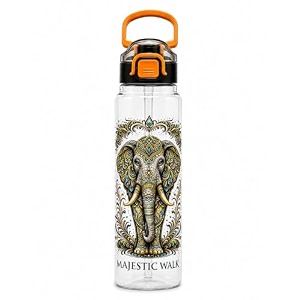 Majestic Walk Elephant Printed Water Bottle 1