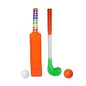 MAJIK Kids Cricket Bat Ball Set And Hockey Stick With 2 Balls Kids Indoor And Outdoor Playing Game, Multicolor