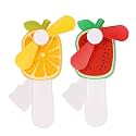 MAJIK Kids Fruit Shape Hand Pressure Mini Fan For Kids Boys and Girls| Cool Summer Outdoor Travel and Gift Item, Set of 2 Pcs