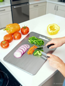 MAK BROTHERS Stainless Steel KitchenChoping Board Vegetablevegitable