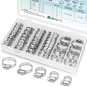 MAKABEE 40PCS Hose Clamp Set - 1/4''–1-1/8'' 304 Stainless Steel Worm Gear Hose Clamps for Pipe, Intercooler, Plumbing, Tube and Fuel Line