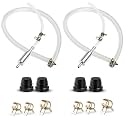 MAKABEE Brake Bleeder Hose with One-Way Check Valve – Universal Brake Fluid Bleeding Kit for Car Motorcycle Clutch System, Anti-Backflow Soft Tube with Screw Caps & Spring Clamps