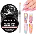 Makartt Nail Rhinestone Glue with Brush Kit High Viscosity Nail Charms Gel