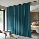 MaKefeile Room Divider Curtains Total Blackout Privacy Curtain Panel Room Thermal Insulated Noise Reduction Curtain for Bedroom Window Living Room Ceiling Track Curtain W 8.3ft × H 9ft Azure Blue