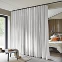 MaKefeile Room Divider Curtains Total Blackout Privacy Curtain Panel Room Thermal Insulated Noise Reduction Curtains for Bedroom Window Living Room Ceiling Track Curtain W 15 ft × H 8 ft White