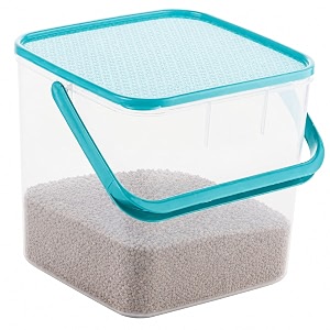 makekartz premium 5kg square plastic storage container box with handle  airtight kitchen canister for rice flour amp food grains  stackable durable bpa-free shatterproof organizer  pack of 1