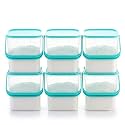 Makekartz Premium 5Kg Square Plastic Storage Container Box with Handle | Airtight Kitchen Canister for Rice, Flour &amp; Food Grains | Stackable, Durable BPA-Free Shatterproof Organizer | Pack of 6