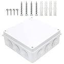 MAKERELE IP65 Junction Box Waterproof ABS Plastic Project Box, Universal Electrical Power Cable Box Project Box White 7.9"×7.9"×3.1"inch (200×200×80