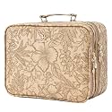 Makeup Bag with LED Lighted Mirror 12.2 IN Cosmetic Train Case Double Layer