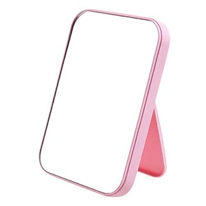 makeup mirror vanity mirror 8 inch folding portable table desk small hanging mirror with 90 adjustable rotation for bathroom travel room decor gifts pink