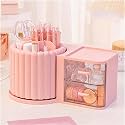 360 Rotating Makeup Organizer Countertop with 2 Drawers,