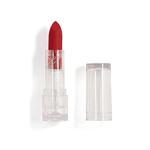 makeup revolution lipstick light red non-sticky high shine cream amp matte finishes waterproof amp smudge proof  long lasting  cruelty free sexy red