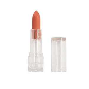 makeup revolution lipstick light red non-sticky high shine cream amp matte finishes waterproof amp smudge proof  long lasting  cruelty free peachy red