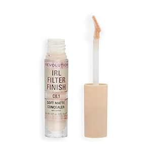 makeup revolution- irl filter finish concealer- c01  full coverage  breathable and lightweight blends effortlessly  soft matte finish crease proof sweat proof waterproof  6gm