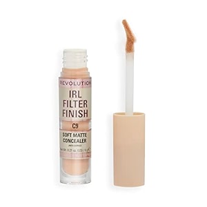 makeup revolution- irl filter finish concealer- c9  full coverage  breathable and lightweight blends effortlessly  soft matte finish crease proof sweat proof waterproof  6gm