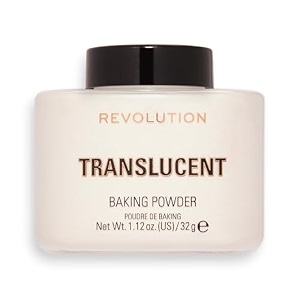 makeup revolution loose baking powder translucent 30g  talc-free setting compact powder with hyaluronic acid amp vitamin e  oil control brightening long-lasting crease-free finish for all skin tones