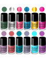 makeupmania Angelic Nail Polish Set of 12 Pcs (Set # 154) Silver, Golden, Green, Blue