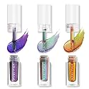 MAKI YIKA 3Pc Glitter Eyeshadow Liquid Multichrome Eyeshadows Long Lasting, Metallic Chameleon Eye Shadow Smudgeproof Holographic Eye Topper Glitters (#1+6+7)