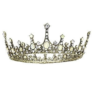 makone baroque queen crown for womens vintage crowns and tiaras with gemstones girls hair accessories for halloween costume prom bridal party christmas gift