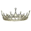 Makone Baroque Queen Crown for Womens Vintage Crowns and Tiaras with Gemstones Girls Hair Accessories for Halloween Costume Prom Bridal Party Christmas Gift