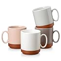 MALACASA 16oz Ceramic Coffee Mugs Set of 4, Multicolor