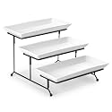 MALACASA 3 Tier Serving Trays, White Porcelain Serving Platters, 12 Inch